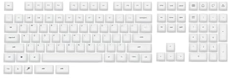 EPOMAKER AegisSil Keycap Set, Silicone Material, Cherry Profile, 113 Keys, 65%/75%/96%/Full Size, Custom Keyboard Keycaps Set for Cherry MX, Kailh, Outemu, Gateron Mechanical Gaming Keyboard (White)
