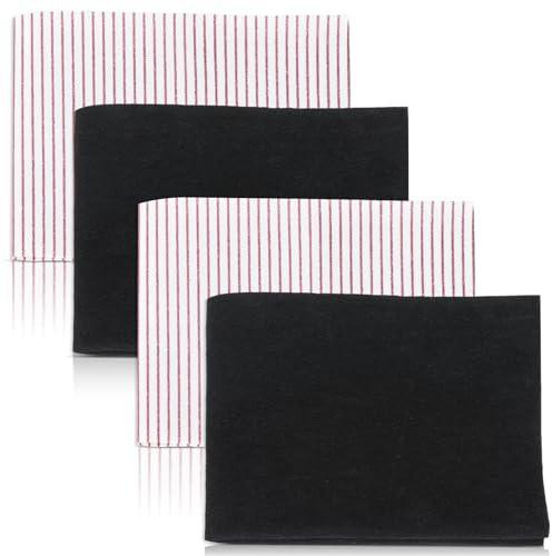 4Pcs Universal Cooker Hood Grease, 57x47cm Carbon Filter Extractor Fan Filters (2 Grease+2 Odour Filter), Cooker HoodFilter Replacement Paper Striped Oil Absorbing Paper for Kitchen Extractor Fan Vent