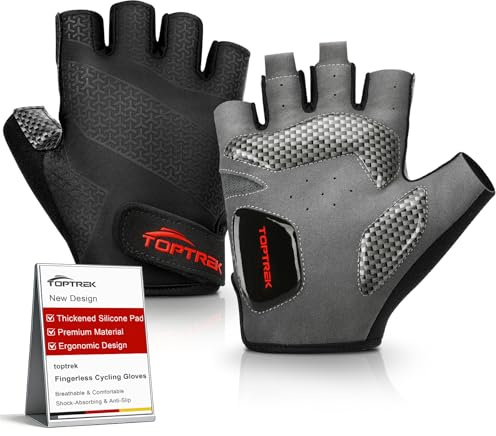 toptrek Cycling Gloves Half Finger with 5mm Gel Padding for Men Women (S)