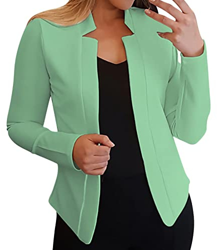 Generisk kort kavaj, figursydd, festlig kavaj, kavaj dam, elegant kort för klänning, öppen front, kofta, långärmad kavaj, enfärgad, businessblazer, kontor, kostymjacka, affärsjacka, ledig, kontor