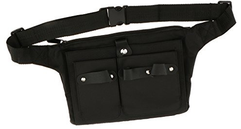 MagiDeal Professional Hairdresser Canvas Waist Belt Case Multiple Pocket Hair Salon Hairdressing Scissors Shears Brushes Storage Bag Black