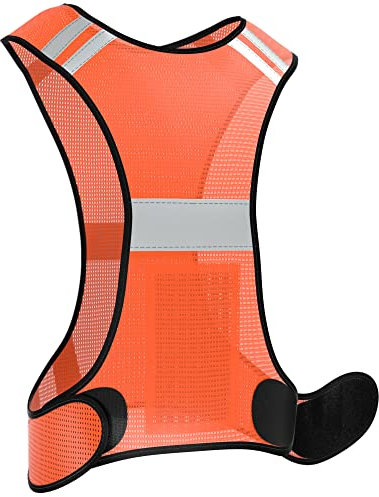 EAZY CASE Reflektorweste, Sicherheitsweste, flexibel einstellbar, Warnweste mit Reflektoren, atmungsaktiv, reflektierende Weste, ideal zur Erhöhung der Sichtbarkeit im Straßenverkehr, Neon Orange