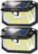 WELALO Solar Security Lights, 188 LED Solar Motion Sensor Lights, IP65 Waterproof Solar Lights Outdoor Garden, 3 Modes PIR Solar Powered Wall Lights for Outside Garden Fence Door Yard (2 Pack)