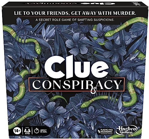 Hasbro Gaming Clue Conspiracy Board Game for Adults and Teens, Secret Role Strategy Games, Ages 14+, 4-10 Players, 45 Minutes, Mystery & Party Games