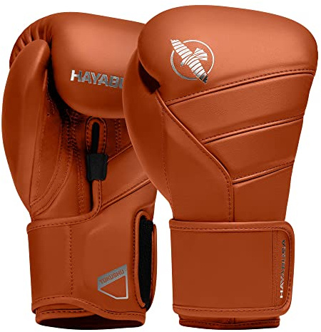 Hayabusa T3 Kanpeki Leather Boxing Gloves Men and Women for Training Sparring Heavy Bag and Mitt Work - Clay Orange, 16oz