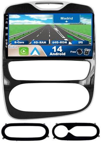 BXLIYER Android 14 IPS Autoradio pour Renault Clio 4 (2016-2019) - [4G+64G] - Senza fili Carplay/Android Auto - LED Caméra + MIC - 2 Din 10.1 Pouce - DSP Dab Volant AHD WLAN 4G 360-Caméra Fast-Boot BT