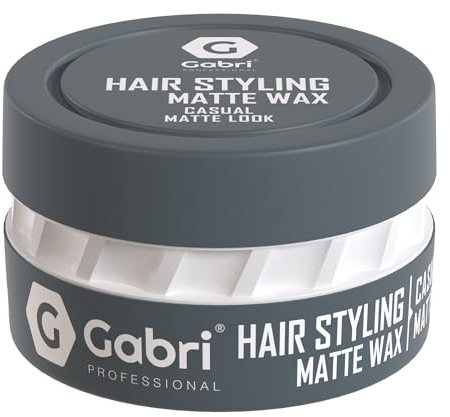 Gabri Casual Look Hair Styling Matte Wax 150 ml - Aspetto Opaco, Controllo Dei Bordi - Controllo Massimo E Lunga Durata - Cera Per Capelli Per Uomo E Donna