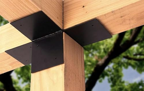 Wovar Pergola Vierwegverbindung Schwarz für 9 x 9 cm Balken offenes Modell - Pro Stück