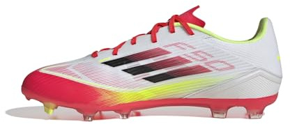 Adidas Mixte F50 League Football Boots FG/MG, Cloud White/Core Black/Solar Yellow, 39 1/3 EU