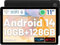 FECLYDET Tablet 11 Inch Android 14 Tablet 10GB+128GB+1TB Expansion, Tablet with OTG Transfer and Facial Recognition, Octa Core, Widevine L1, WiFi6, BT5.3, 6800mAh, Supports Screen Splitting Black