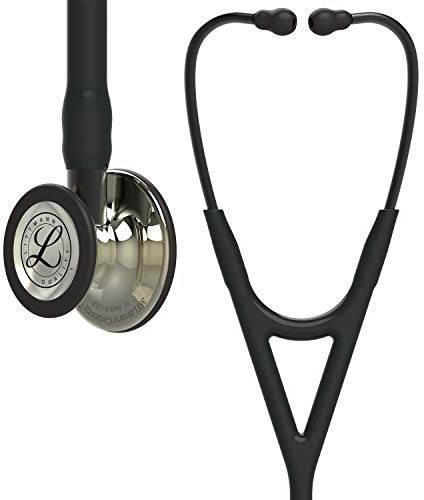 3M Littmann Cardiology IV Stethoskop für die Diagnose, 6179, champagnerfarbenes Bruststück, schwarzer Schlauch, Schlauchanschluss und Ohrbügel in Rauchfarben, 69 cm