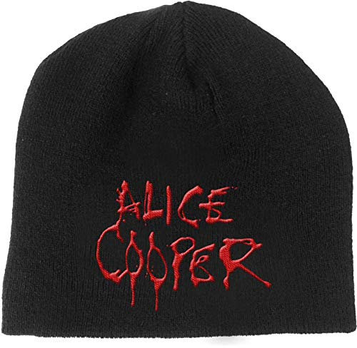 ALICE COOPER Mütze Beanie Dripping Band Logo Schools Out Nue offiziell Schwarz One Size