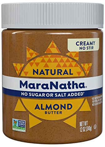 MaraNatha Natural Creamy Almond Butter No Stirring No Sugar or Salt 12oz Jar