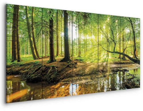 murando - Quadro Foresta 225x90 cm 5 Pezzi Stampa su tela XXL Immagini Moderni Murale Fotografia Grafica Decorazione da parete Quadri Componibili Paesaggio Natura c-B-0241-b-m