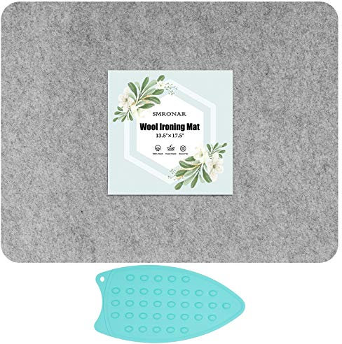 17 x 13.5 Wool Pressing Mat Quilting Ironing Pad - Portable Easy Press Wooly Felted Iron Board for Quilters, Great for Quilting & Sewing Projects