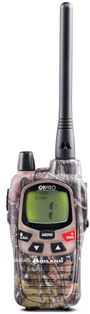 Midland - Walkie Talkie G9 Pro with UK Plug, Dual Band 36 PMR446 Channels & 69 LPD, 2 Way Radio with 4 Rechargeable Batteries - Belt Clip, IPX4 Waterproof, UKCA Certified, Survival Equipment