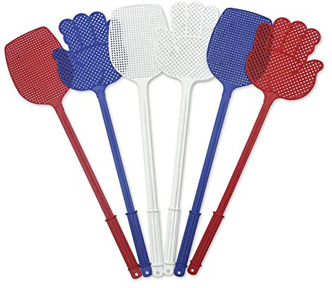 Effektive Insekten- und Fliegenklatsche – 6 Stück, Kunststoff, Langer Griff, innovativ - Keine Wandflecken mehr, robust, langlebig | Fliegenpracker, Fliegenpatscher hergestellt in der EU