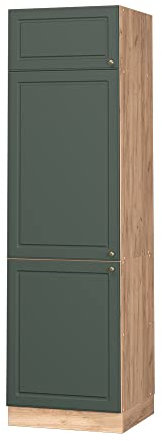 Vicco Kühlumbauschrank Fame-Line, Grün-Gold Landhaus/Goldkraft Eiche, 60 cm