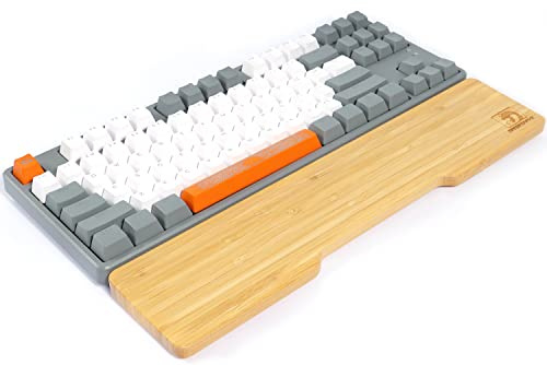 MAMBASNAKE Handballenauflage aus Bambus für 87-Tasten-TKL-Tastatur,A-Klasse Bambus,Ergonomische Handballenauflage,Solides Holzgefühl,Rutschfeste Gummifüße,Schmerzlinderung,Einfaches Tippen/Spiel/PC