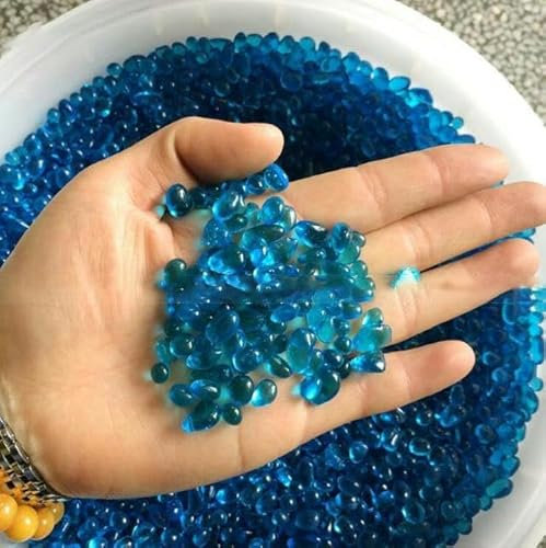 50g K5 Piedra de grava de vidrio azul Esmalte de color verde Roca Acuario Decoración de peceras Piedras y cristales de cuarzo natural-Azul marino