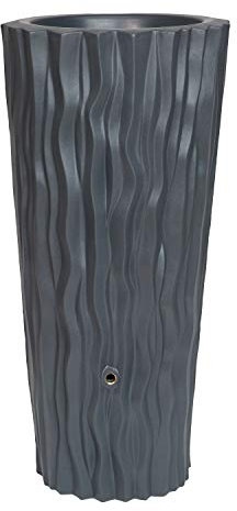 Prosperplast Réservoir d'eau de pluie Alana anthracite 160 litres en matériau résistant aux UV et aux intempéries avec bac à plantes intégré et raccords en laiton de qualité supérieure