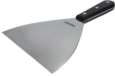 Cruash Espátula Cocina Acero Inoxidable, Pala Cocina Profesional, Perfecta para Hamburguesas y Smash Burger, 24x15cm