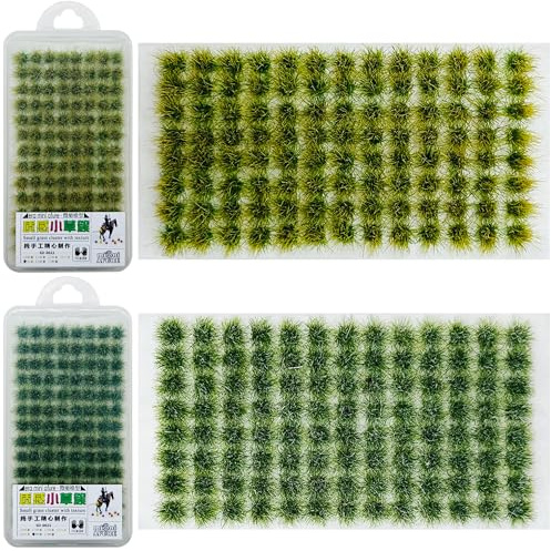 Attuslla 2 Couleur Herbe Artificielle Modèle Herbe Modelisme Modèle Arbres Gazon Lichen pour Feuillage pour Le Chemin de Fer de Paysage de Train