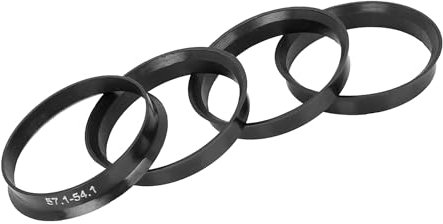 A ABSOPRO Radnaben-Zentrierringe 57,1 mm Außendurchmesser auf 54,1 mm Innendurchmesser Radsitz-Zentrierungsring Kunststoff Schwarz (Set aus 4 Stück)