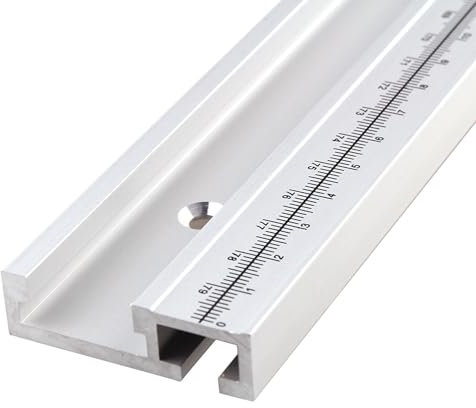 GIVIHGETI Riel de inglete en T con escala, 45 tipo 800 mm, riel guía de aluminio en T, guía de ranura en T, guía de ingletes para bricolaje, carpintería, sierra circular de mesa