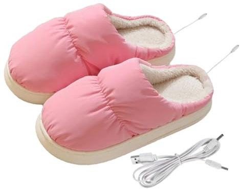 Yardenfun 1paar Usb Elektrische Fußwärmer Hausschuhe Für Damen Und Herren Beheizte Pantoffeln Aus Plüsch Wiederverwendbare Heizschuhe Kuschelige Winterwärmer Für Zuhause Komfortable