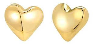Breil, Collezione Big Heart, Orecchini Donna in Acciaio Lucido a Forma di Cuore, Chiusura a Farfalla, Idea Regalo Donna