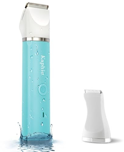 Bikini Trimmer for Women Pubic Hair: 2 in 1 Electric Razors for Women - Rechargeable Electric Shaver - IPX7 Waterproof Lady Shaver for Travel & Shower Use in Summer (Green)