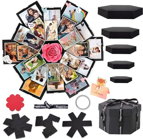 YEWCEP Caja sorpresa, caja de explosión, con 6 caras, caja sorpresa Lovebox para el día de la madre, cumpleaños, aniversario, boda, regalos para mamá, regalo para mamá