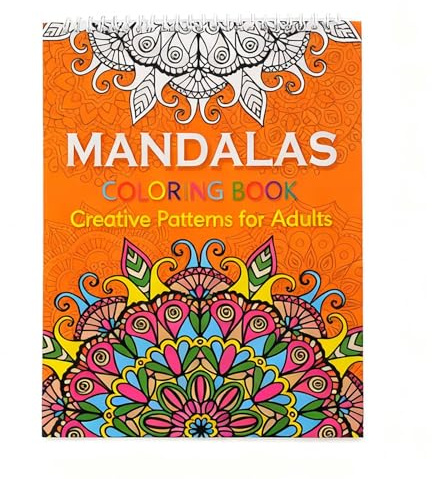 Mandala Coloring Books for Adults with Spiral Pages Creative Drawing Art Gift for Women Men (Mandala, 1)