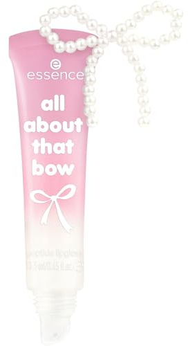 essence all about that bow peptide lipgloss, Nr. 01, Pink, pflegend, schimmernd, vegan, ohne Parfüm, ölfrei, ohne Alkohol, 1er Pack (13.5ml)