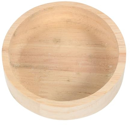 Toddmomy Ciotola in Legno Lavabile Beige per Piccoli Resistente e Stabile, Contenitore Cibo per Criceti Nani e