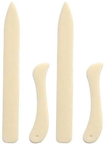 4 Pack Plastic Bone Folder Set, Paper Creaser Scoring Tool for Folding, Curved and Straight Bone Folders for Scrapbooking, Card Making, Bookbinding, and Leathercraft