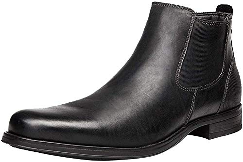 ANUFER Hommes Cool Rétro Cuir Véritable Bottines Chelsea Cheville Haute Chaussures Habillées