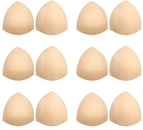 Awpeye Inserti per reggiseno, 6 paia, inserti per coppe reggiseno, inserti rimovibili per migliorare il seno da donna, Beige, a/B