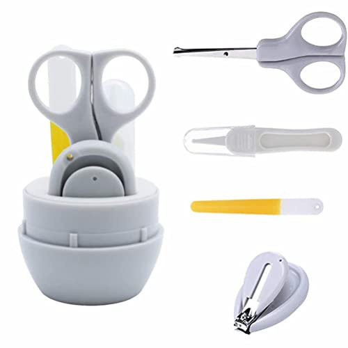 Kit de manicura para bebés 4 en 1 con cortaúñas seguro para bebés, tijeras, pinzas y lima de uñas: juego de cortaúñas para bebés recién nacidos, niños pequeños y niños