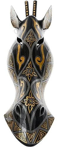 AEVVV African Zebra Horse Mask Aboriginal Style Hand Painted Wooden Mask Wall Hanging Decor African Decor 20