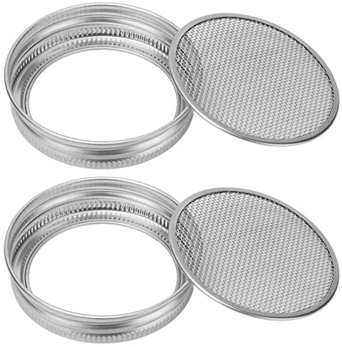Sprouting Jar Lid, Seed Sprouting Jar Cover, Canning Jar Lid with Sprout Filter for Regular Mouth Jars (86mm)