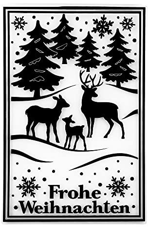 Ideen mit Herz Prägeschablone, Frohe Weihnachten & Winterwald, 14,5cm x 9,5cm