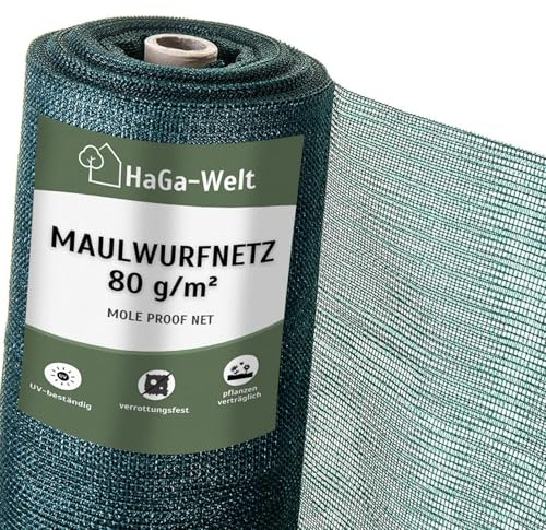 HaGa® födelsemärkesnät 3,0 m x 75 m, mullvadsskydd, födelsemärkesspärr för gräsmatta och rullgräs, lövskyddsnät, dammnät, trädgårdsnät