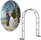 ROBLUX Rankgitter Metall Rosenbogen mit Basis, 120cm 140cm 180cm 240cm 300cm 350cm breit Kletterpflanzen Rosen Torbogen Hochzeitsbogen Rankhilfe Gartenbogen
