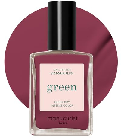 Manucurist Green - Pflaumenvioletter Nagellack Victoria Plum - Nagellack Schnelltrocknend - Nägel Selber Machen - Vegan 12-freier - Plant-Based - Nail Polish - Made in France