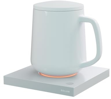 SOLUM Smart Warmer, Wärmetasse, Weiß, 440 ml, 2 Stunden kabelloser Betrieb, für Büro und zuhause