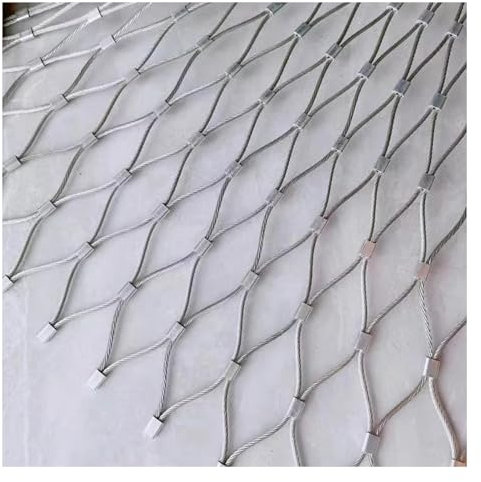 Wzmazingly Edelstahl-Drahtseilgeflecht Maschendraht Drahtzaun Flexibel Seilgeflecht Sicherheit Sicherheit Zaun Netz Gartenzaun Hühnerzaun Teichzaun(0.9x2m)