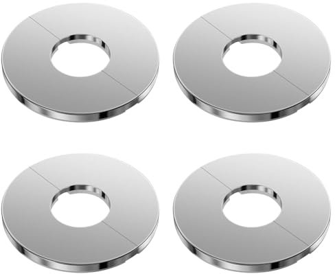 GisWell 4 Stück Edelstahl Rohrabdeckungen Heizungsrohr Rosetten, Abdeckrosetten 24mm, Hahnrosette, Rohrmanschette, Armaturen-Abdeckung, Rosette
