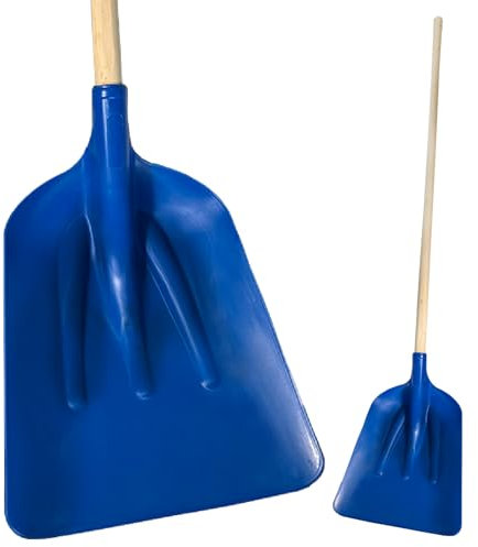 Crisalide® - Badile Super Resistente 36x49 cm con Manico in Legno - Versatile per Uso Agricolo, Giardinaggio e Lavori Pesanti, Multiuso, Pala da Neve (Blu)